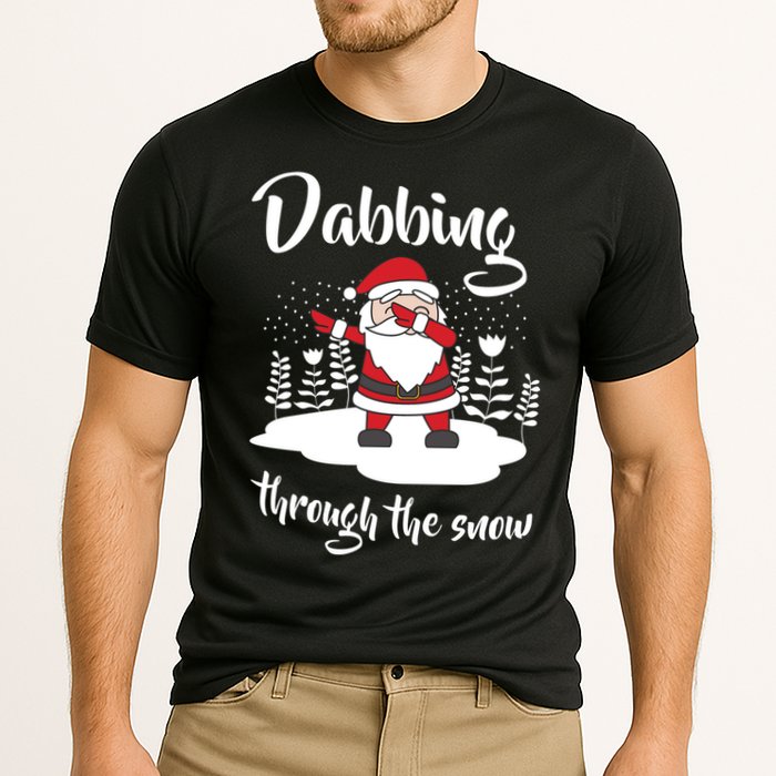 Funny Dabbing Around The Christmas Tree Santa Cooling Performance Crew T-Shirt