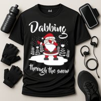 Funny Dabbing Around The Christmas Tree Santa Cooling Performance Crew T-Shirt