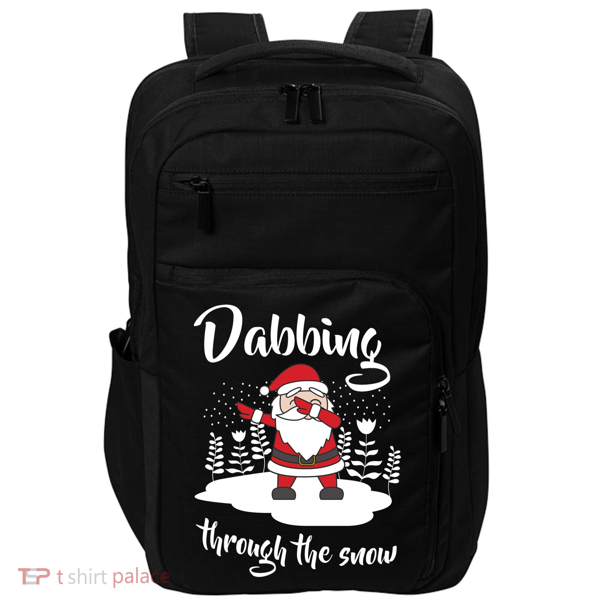 Funny Dabbing Around The Christmas Tree Santa Impact Tech Backpack