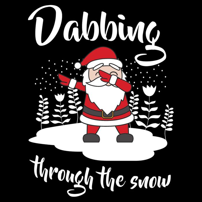 Funny Dabbing Around The Christmas Tree Santa Drawstring Bag