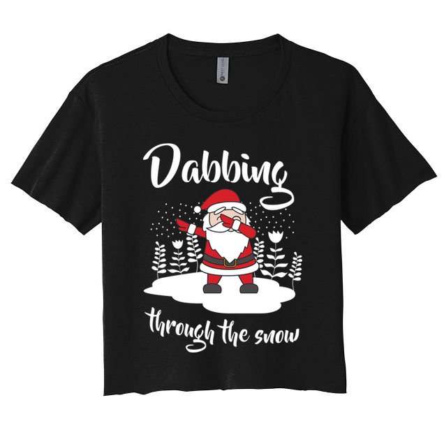 Funny Dabbing Around The Christmas Tree Santa Crop Top