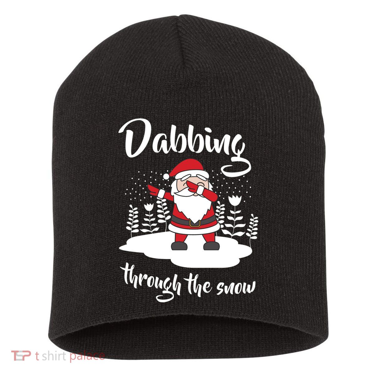 Funny Dabbing Around The Christmas Tree Santa Short Acrylic Beanie