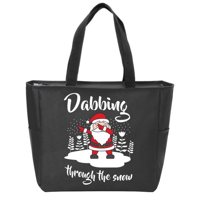 Funny Dabbing Around The Christmas Tree Santa Zip Tote Bag