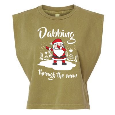 Funny Dabbing Around The Christmas Tree Santa Garment-Dyed Women's Muscle Tee