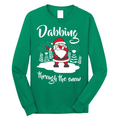 Funny Dabbing Around The Christmas Tree Santa Long Sleeve Shirt