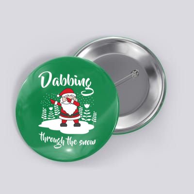 Funny Dabbing Around The Christmas Tree Santa Button