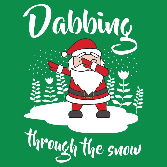 Funny Dabbing Around The Christmas Tree Santa Poster