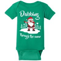 Funny Dabbing Around The Christmas Tree Santa Baby Bodysuit