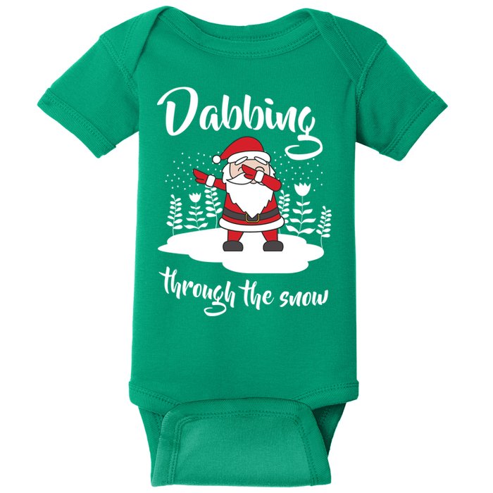 Funny Dabbing Around The Christmas Tree Santa Baby Bodysuit