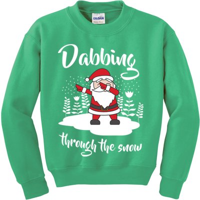 Funny Dabbing Around The Christmas Tree Santa Kids Sweatshirt