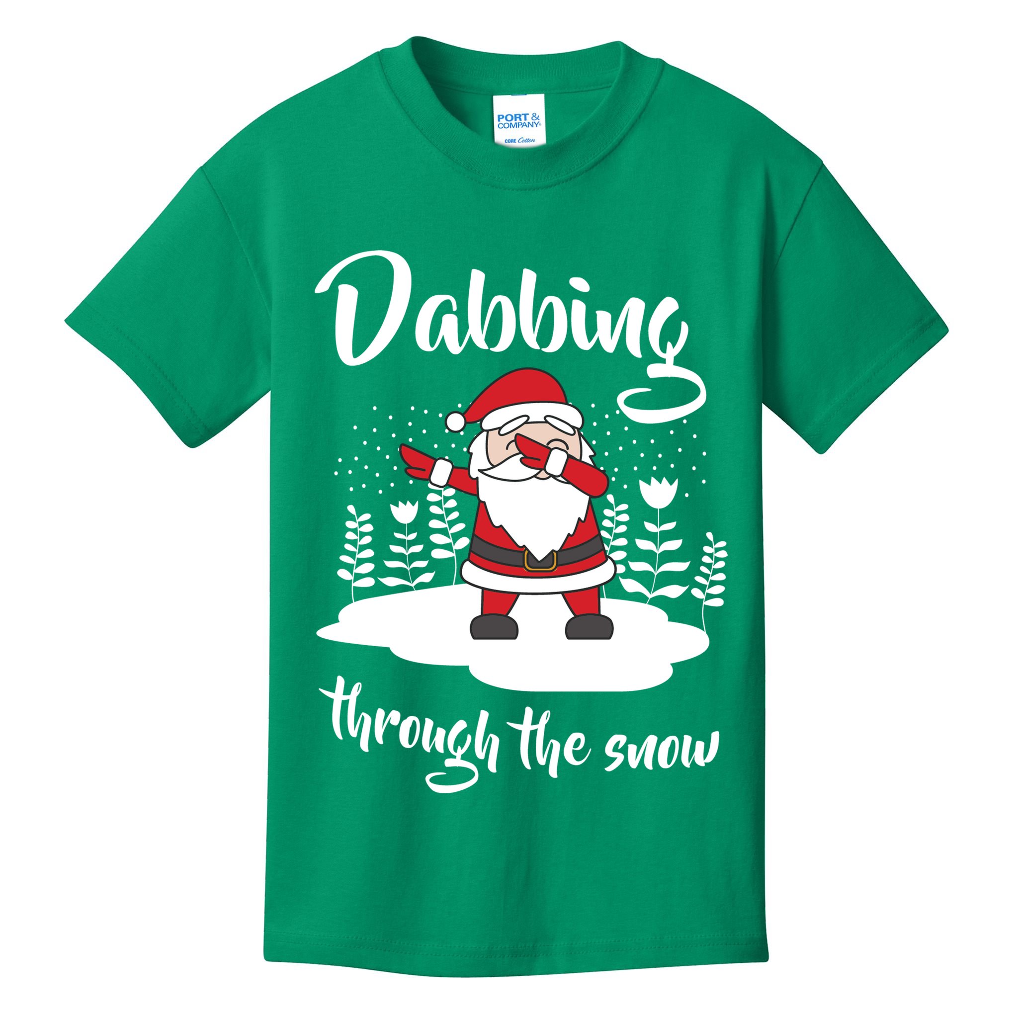 Funny Dabbing Around The Christmas Tree Santa Kids T-Shirt