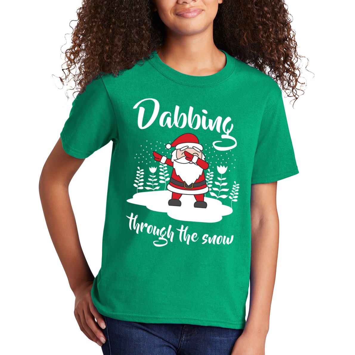 Funny Dabbing Around The Christmas Tree Santa Kids T-Shirt