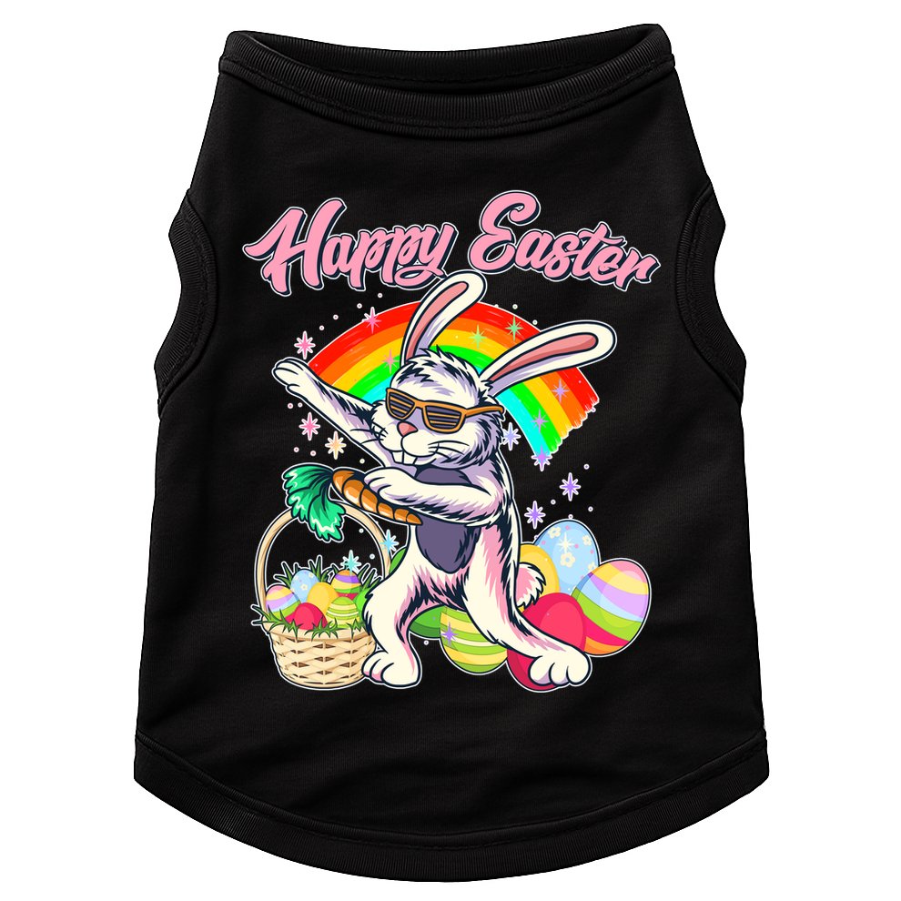 Funny Dabbing Rainbow Easter Bunny Doggie Tank