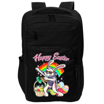 Funny Dabbing Rainbow Easter Bunny Impact Tech Backpack