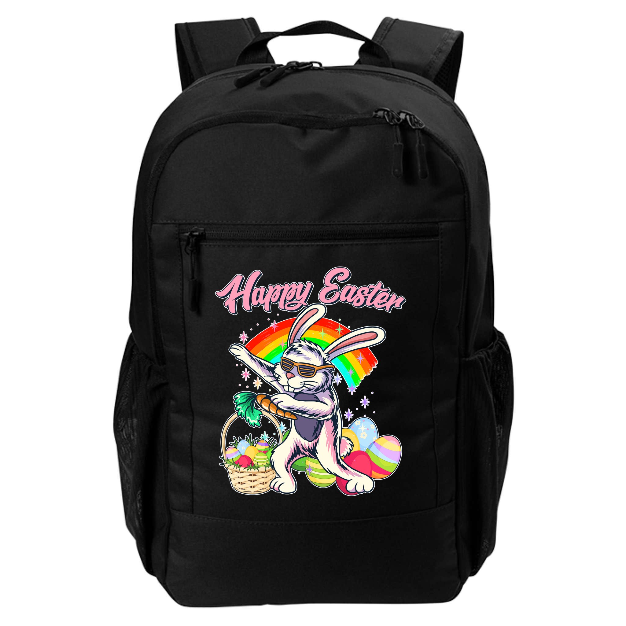 Funny Dabbing Rainbow Easter Bunny Backpack