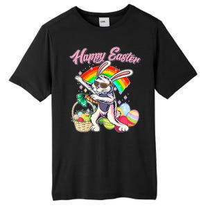 Funny Dabbing Rainbow Easter Bunny Tall Fusion ChromaSoft Performance T-Shirt