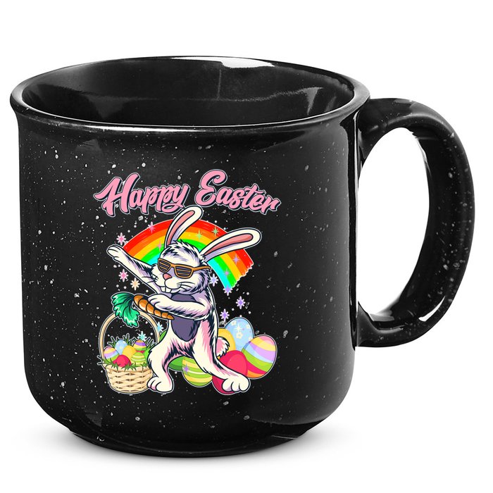 Funny Dabbing Rainbow Easter Bunny 15oz Campfire Ceramic Mug