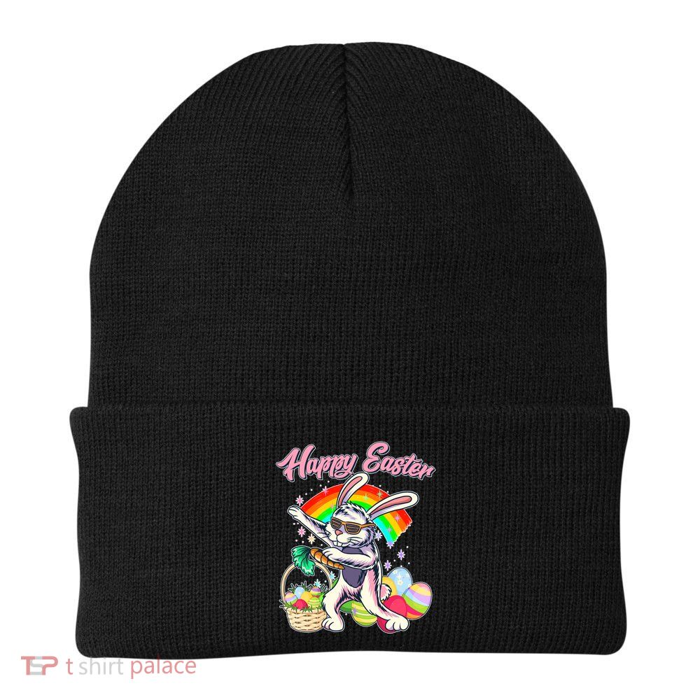 Funny Dabbing Rainbow Easter Bunny Beanie