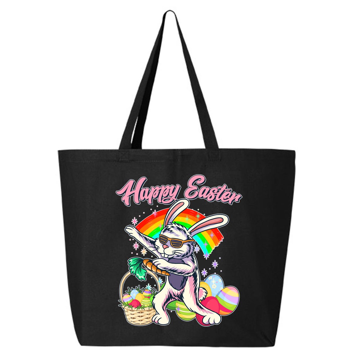 Funny Dabbing Rainbow Easter Bunny 25L Jumbo Tote