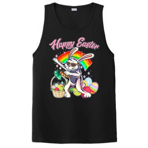 Funny Dabbing Rainbow Easter Bunny PosiCharge Competitor Tank