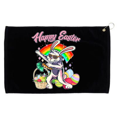 Funny Dabbing Rainbow Easter Bunny Grommeted Golf Towel