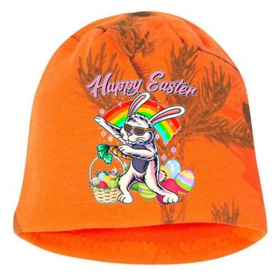 Funny Dabbing Rainbow Easter Bunny Kati - Camo Knit Beanie