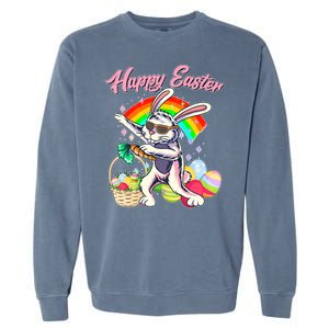 Funny Dabbing Rainbow Easter Bunny Garment-Dyed Sweatshirt