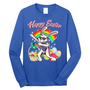 Funny Dabbing Rainbow Easter Bunny Long Sleeve Shirt