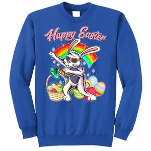 Funny Dabbing Rainbow Easter Bunny Sweatshirt