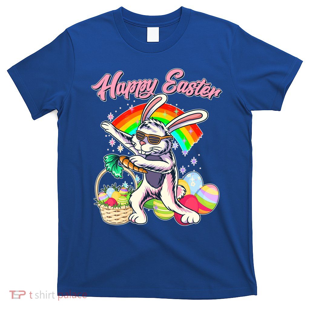 Funny Dabbing Rainbow Easter Bunny T-Shirt