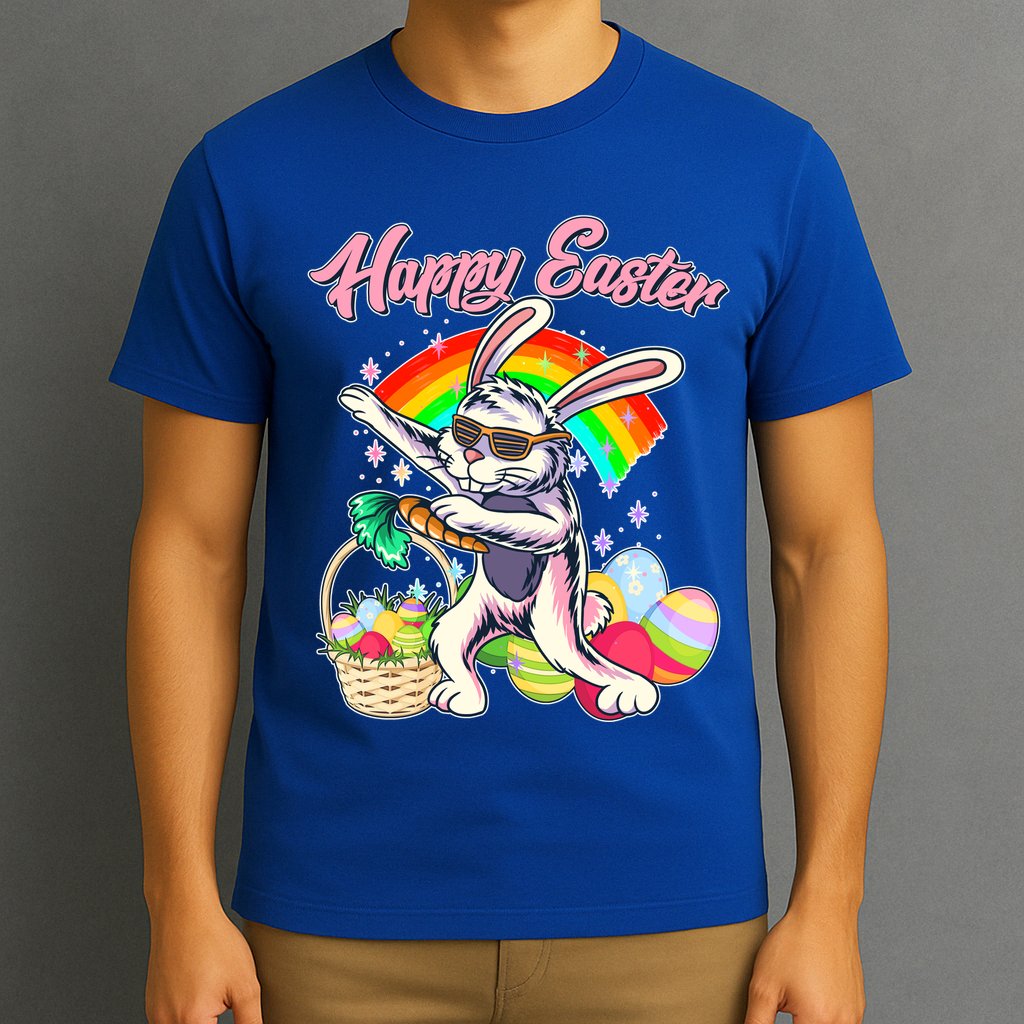Funny Dabbing Rainbow Easter Bunny T-Shirt