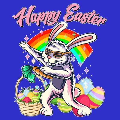 Funny Dabbing Rainbow Easter Bunny T-Shirt