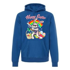 Funny Dabbing Rainbow Easter Bunny Premium Hoodie