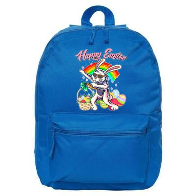 Funny Dabbing Rainbow Easter Bunny 16 in Basic Backpack