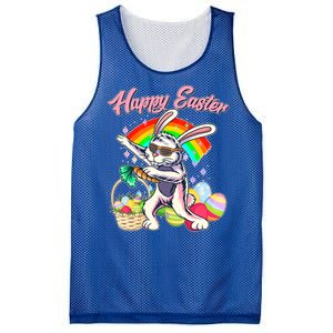 Funny Dabbing Rainbow Easter Bunny Mesh Reversible Basketball Jersey Tank