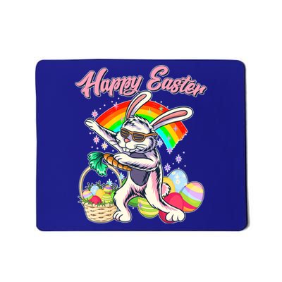 Funny Dabbing Rainbow Easter Bunny Mousepad