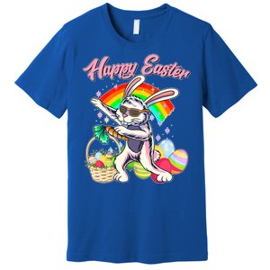 Funny Dabbing Rainbow Easter Bunny Premium T-Shirt