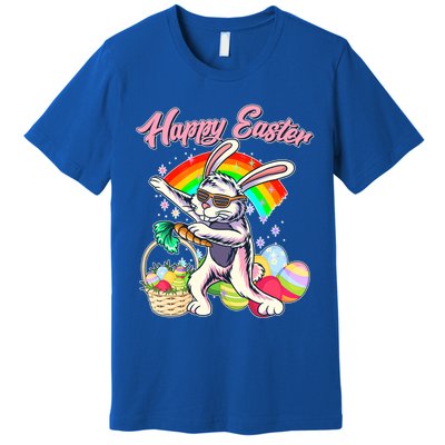 Funny Dabbing Rainbow Easter Bunny Premium T-Shirt