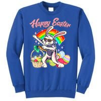 Funny Dabbing Rainbow Easter Bunny Tall Sweatshirt