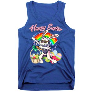 Funny Dabbing Rainbow Easter Bunny Tank Top