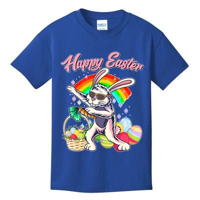 Funny Dabbing Rainbow Easter Bunny Kids T-Shirt