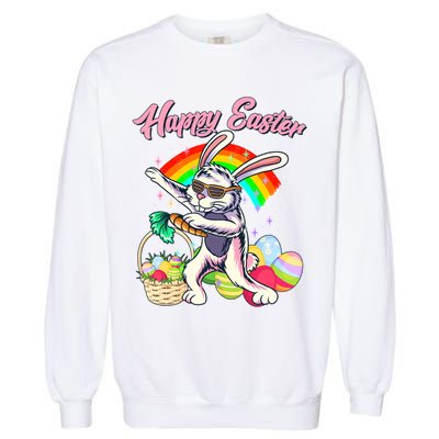 Funny Dabbing Rainbow Easter Bunny Garment-Dyed Sweatshirt