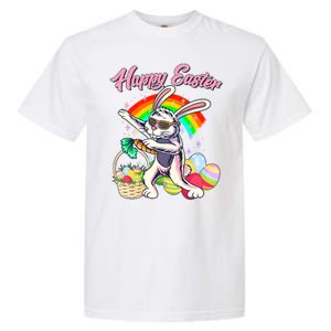 Funny Dabbing Rainbow Easter Bunny Garment-Dyed Heavyweight T-Shirt