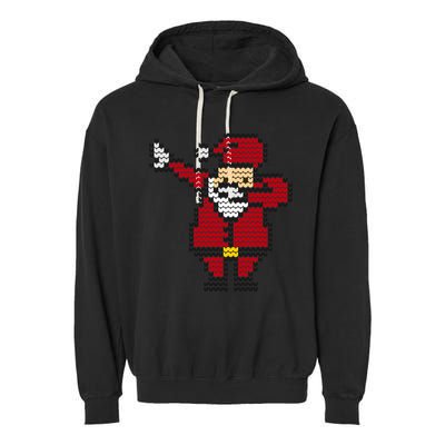 Funny Dabbing Santa Pixel Garment-Dyed Fleece Hoodie
