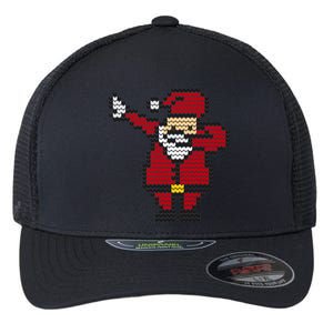 Funny Dabbing Santa Pixel Flexfit Unipanel Trucker Cap