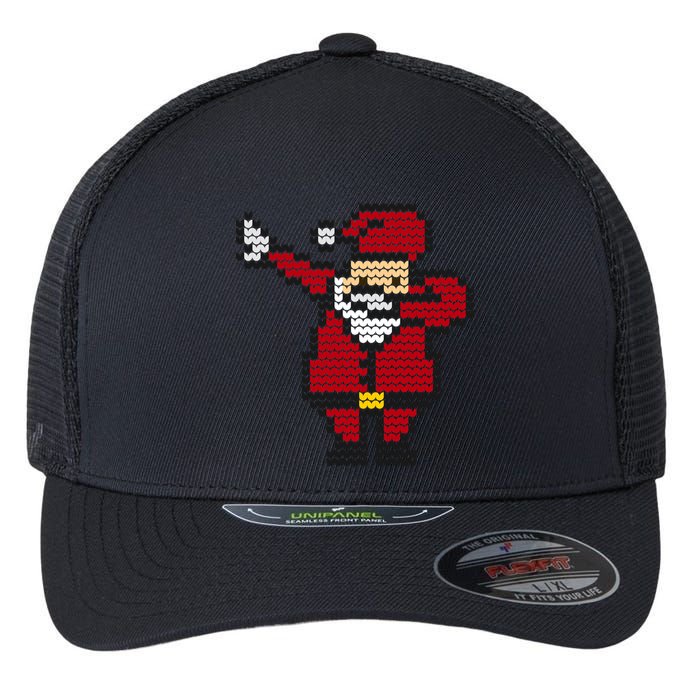 Funny Dabbing Santa Pixel Flexfit Unipanel Trucker Cap