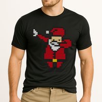 Funny Dabbing Santa Pixel Cooling Performance Crew T-Shirt