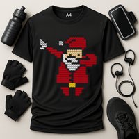 Funny Dabbing Santa Pixel Cooling Performance Crew T-Shirt
