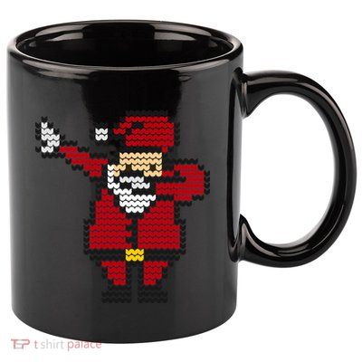 Funny Dabbing Santa Pixel 11oz C Handle Ceramic Mug