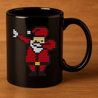 Funny Dabbing Santa Pixel 11oz C Handle Ceramic Mug